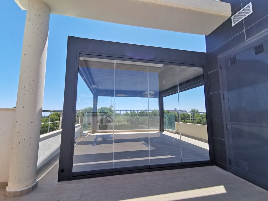 Glass de cristal cerradas pérgola bioclimática