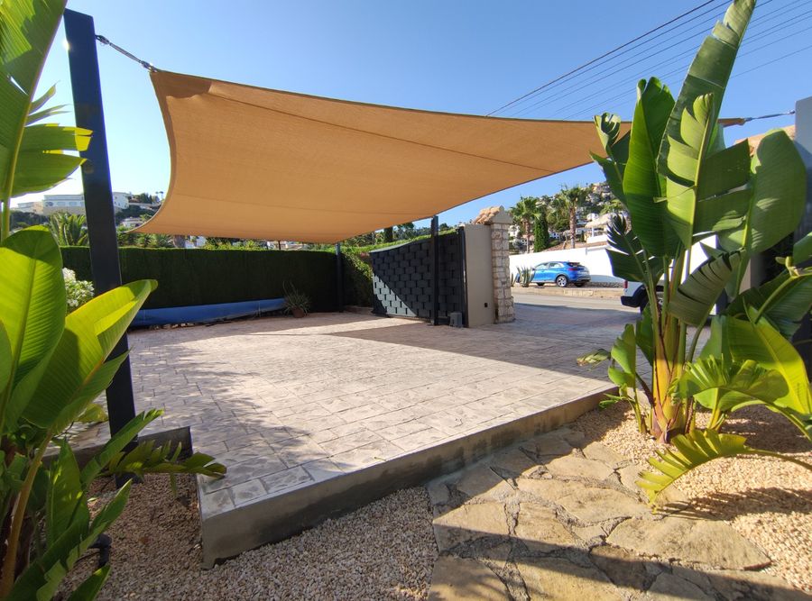 Vela de sombra rectangular jardín Costa Blanca